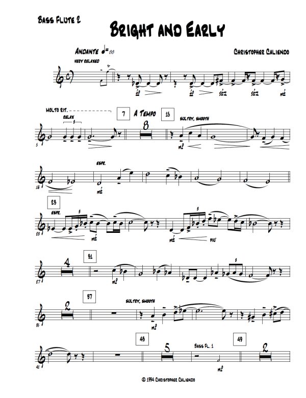Bright Early Flute Orchestra - Piccolo | Flutes | Alto | Bass | Contra Bass | Caliendo World Music Publishing
