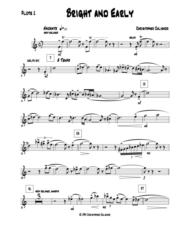 Bright And Early Flute Orchestra - Piccolo | Flutes | Alto | Bass | Contra Bass | Caliendo World Music Publishing