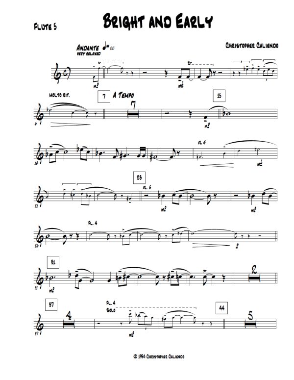 Bright Early Flute Orchestra - Piccolo | Flutes | Alto | Bass | Contra Bass | Caliendo World Music Publishing