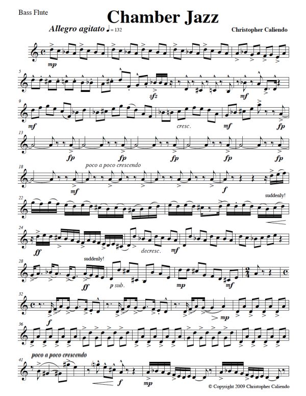 Chamber Jazz Flute Choir - 4 Flutes | Alto | Bass