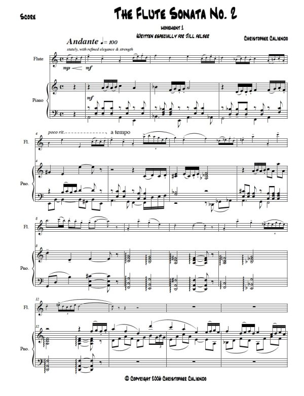 Flute Sonata No. 2 (The Queen Elizabeth Sonata) - Inspired By Queen Elizabeth.