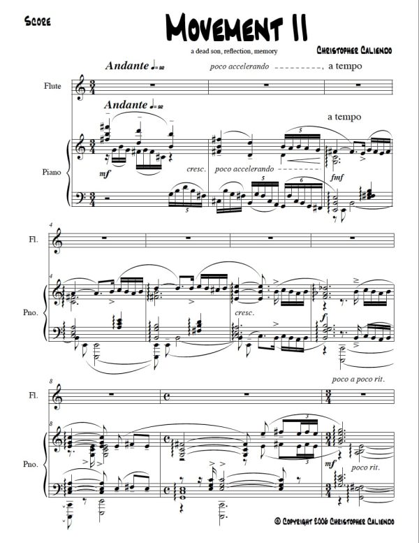 Flute Sonata No. 3 - (The N. C. Wyeth Sonata) | Caliendo World Music Publishing
