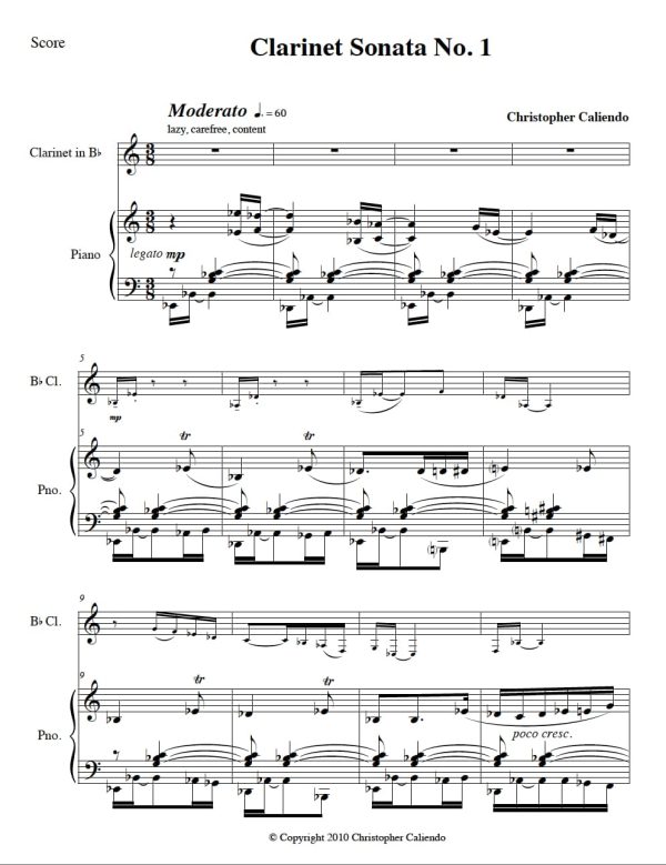 Clarinet Sonata No. 1