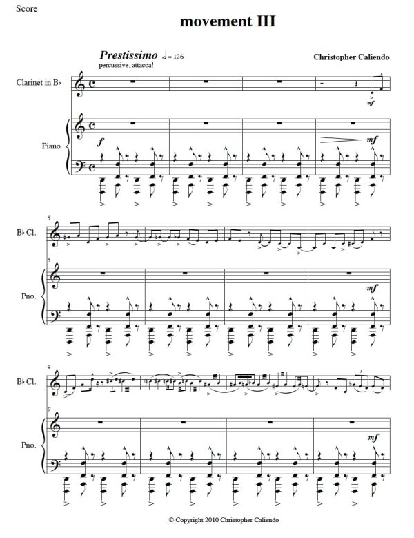 Clarinet Sonata No. 1 | Caliendo World Music Publishing