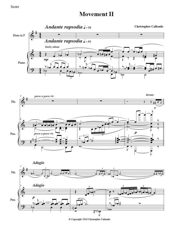 Horn Sonata No. 2 | Caliendo World Music Publishing