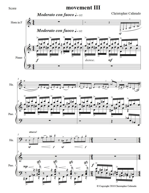 Horn Sonata No. 2 | Caliendo World Music Publishing