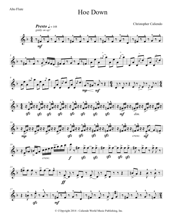 Hoe Down No. 2 - Flute Choir | Caliendo World Music Publishing