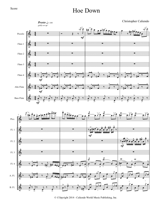 Hoe Down No. 2 - Flute Choir