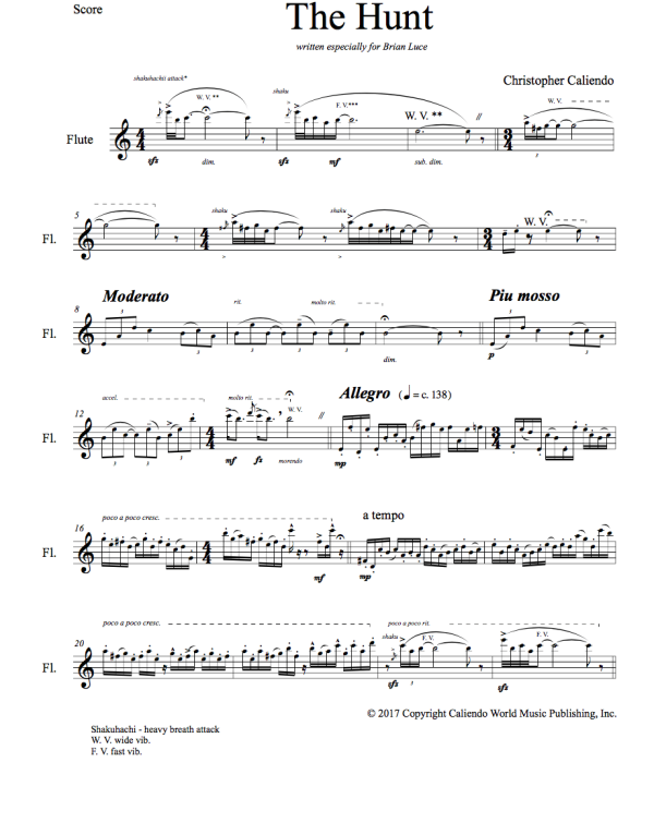 The Hunt - Flute | Piano | Caliendo World Music Publishing