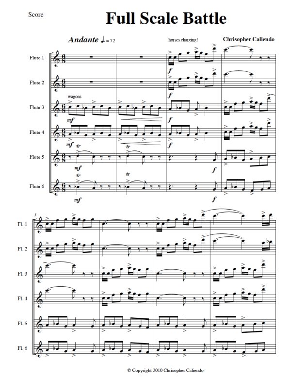 The General Flute Choir - 6 Flutes | Caliendo World Music Publishing