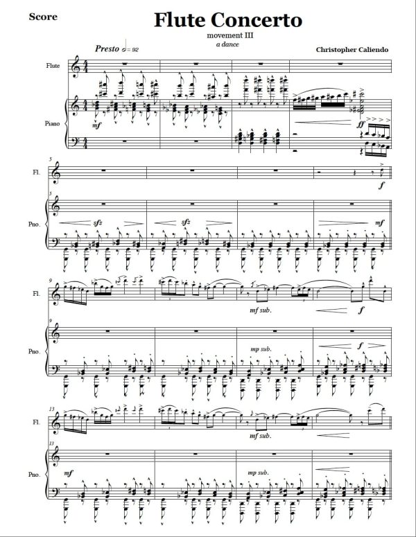 Flute Concerto No. 1 - Flute | Piano | Caliendo World Music Publishing