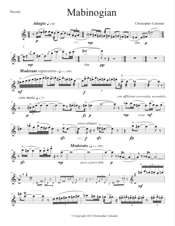 Mabinogian - Piccolo | Piano | Caliendo World Music Publishing