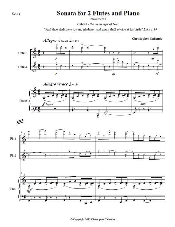 Flute Sonata For Flute | Piano