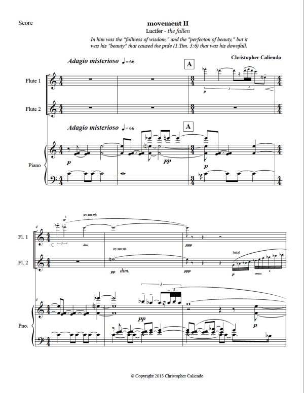Flute Sonata - 2 Flutes | Piano | Caliendo World Music Publishing