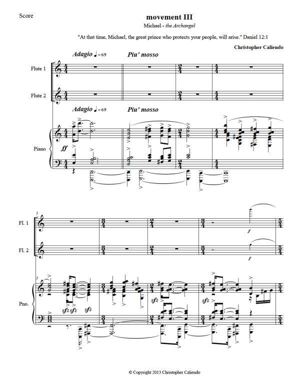 Flute Sonata - 2 Flutes | Piano | Caliendo World Music Publishing