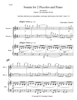 Sonata for 2 Piccolos | Piano