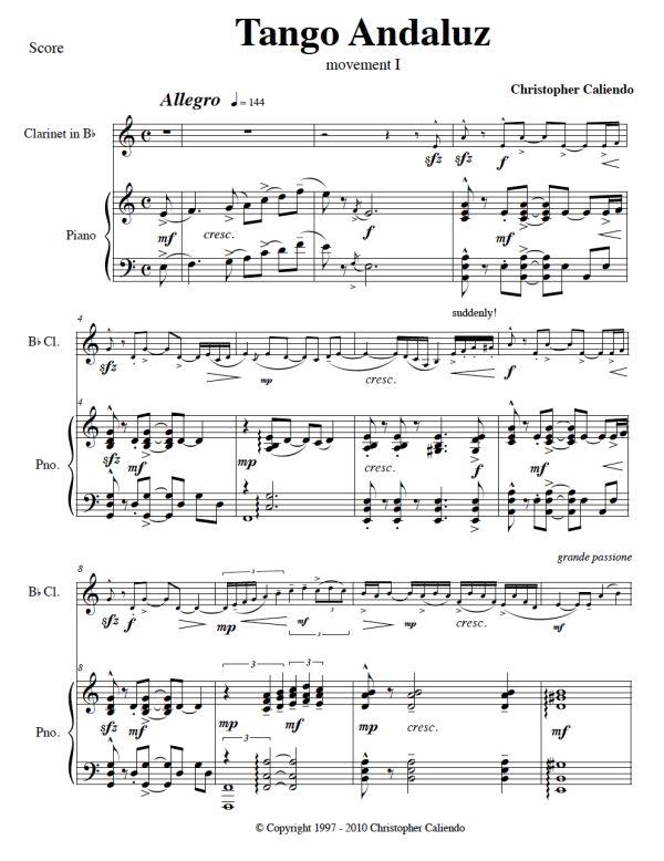 Tango Concerto No. 1 - Clarinet | Piano