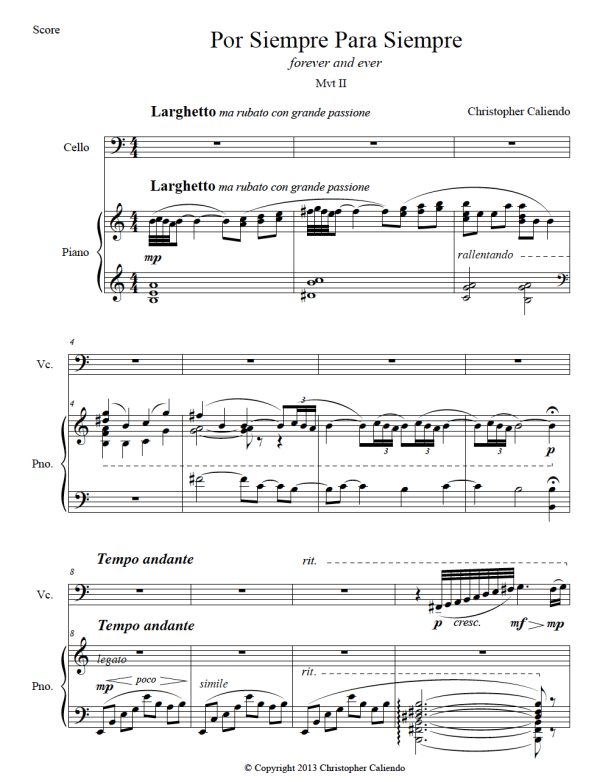 Tango Concerto No. 1 - Cello | Piano | Caliendo World Music Publishing