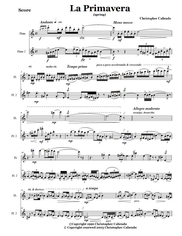 Flute Duet Method Book 2 - 5 Tango Flute Duets | Caliendo World Music Publishing