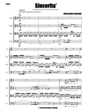 Sincerita' (sincerely) - Flute | Violin | Viola | Cello