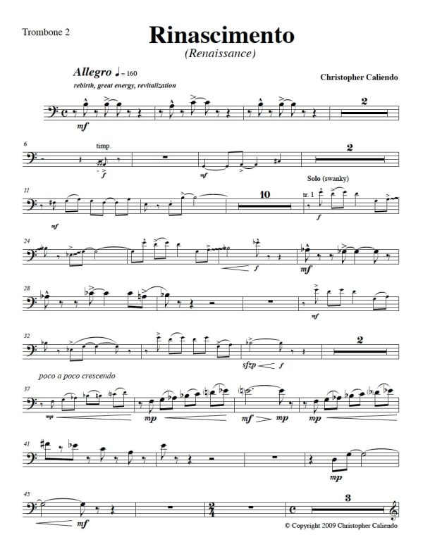 Rinascimento (Renaissance) - Wind Ensemble | Caliendo World Music Publishing