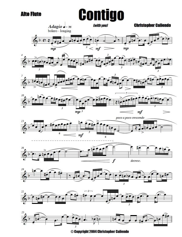 Contigo (With You) - 2 Flutes | Piano | Caliendo World Music Publishing