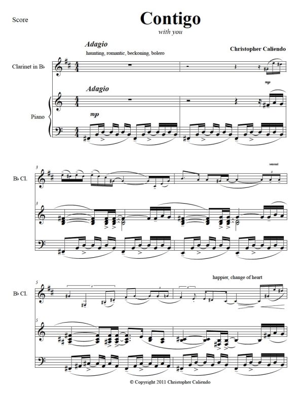 Contigo (With You) - Clarinet | Piano