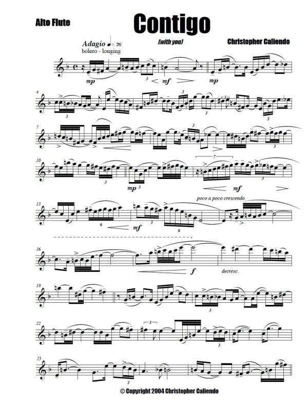 Contigo (With You) - 2 Flutes | Piano | Cello | Caliendo World Music Publishing