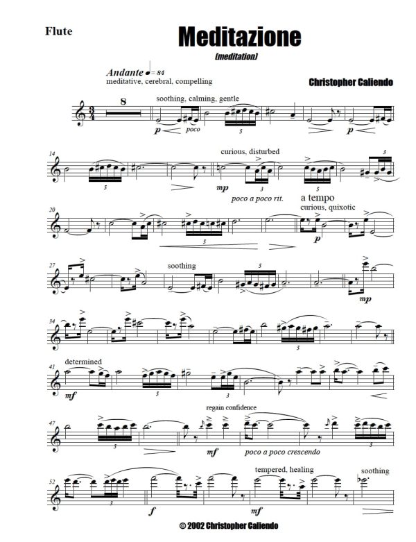 Meditazione (Meditation) - Flute | Piano | Cello | Caliendo World Music Publishing