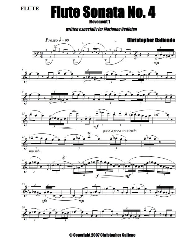 Flute Sonata No. 4 - (The Spanish Sonata) | Caliendo World Music Publishing