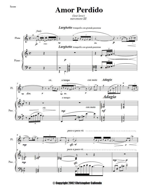 World Music Serenade No. 1 - Flute | Piano | Caliendo World Music Publishing
