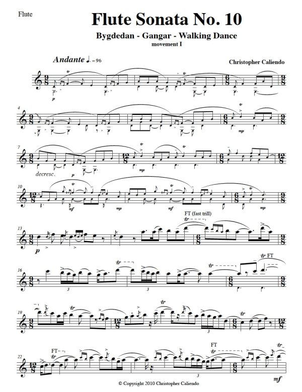 Flute Sonata No. 10 - (The Norwegian Sonata) | Caliendo World Music Publishing