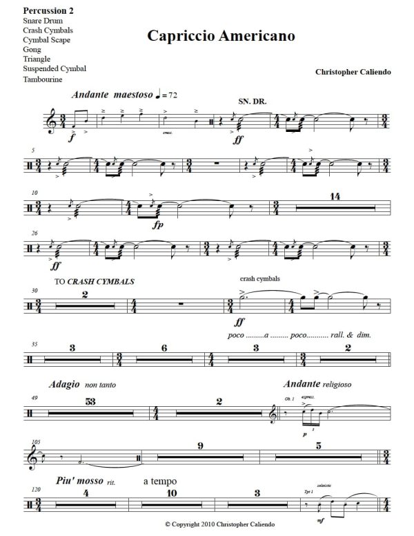 Capriccio Americano - Large Orchestra | Caliendo World Music Publishing