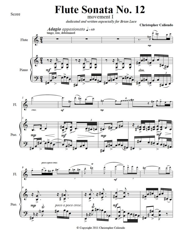 Flute Sonata No. 12 (The Russian Sonata) - World Music Sonata Based On Slovak Themes. Dedicated To Brian Luce.