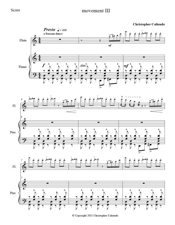 Flute Sonata No. 12 - The Russian Sonata | Caliendo World Music Publishing