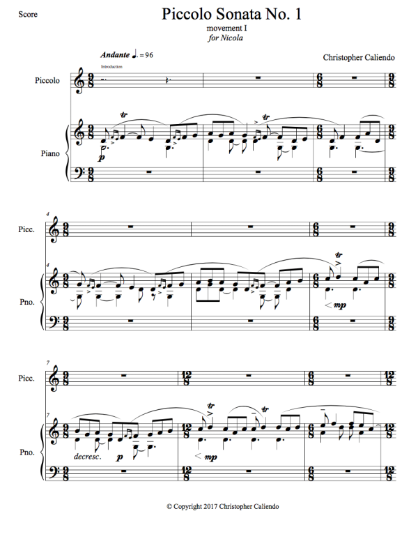 Piccolo Sonata No. 1 - Piccolo | Piano