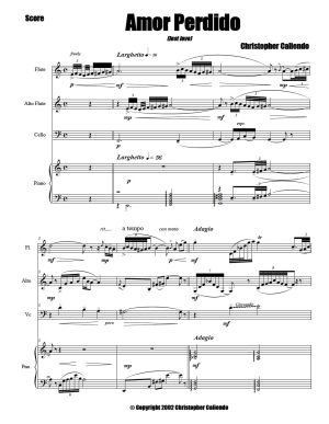 Amor Perdido (lost love) - 2 Flutes | Piano | Cello