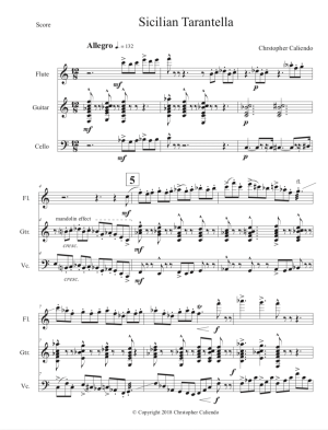 Tarantella Siciliano - Flute | Guitar | Cello