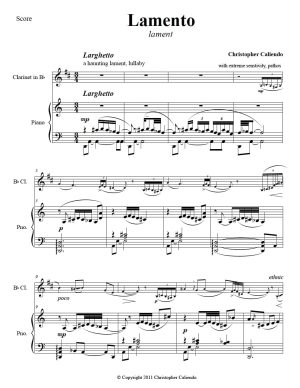 Lamento (lament) - Clarinet | Piano