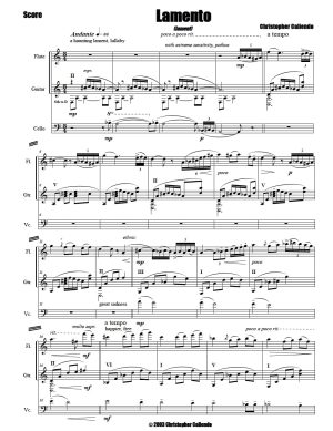 Lamento (lament) - 2 Flute | Guitar | Cello