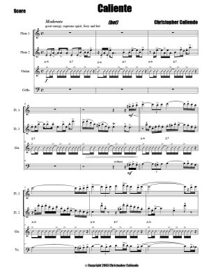 Caliente (hot) - 2 Flutes | Guitar | Cello