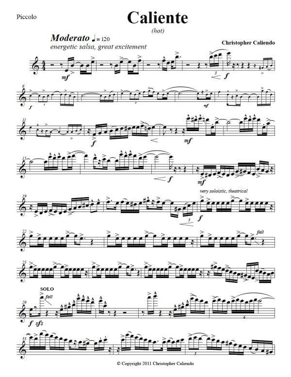Caliente - Flute Choir | Caliendo World Music Publishing