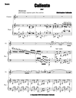 Caliente (hot) - Clarinet | Piano