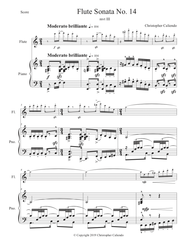 Flute Sonata No. 14 (The Sicilian Sonata) | Caliendo World Music Publishing
