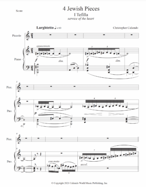 An Ashkenazy Tribute: 4 (Four) Jewish Pieces for Piccolo | Piano