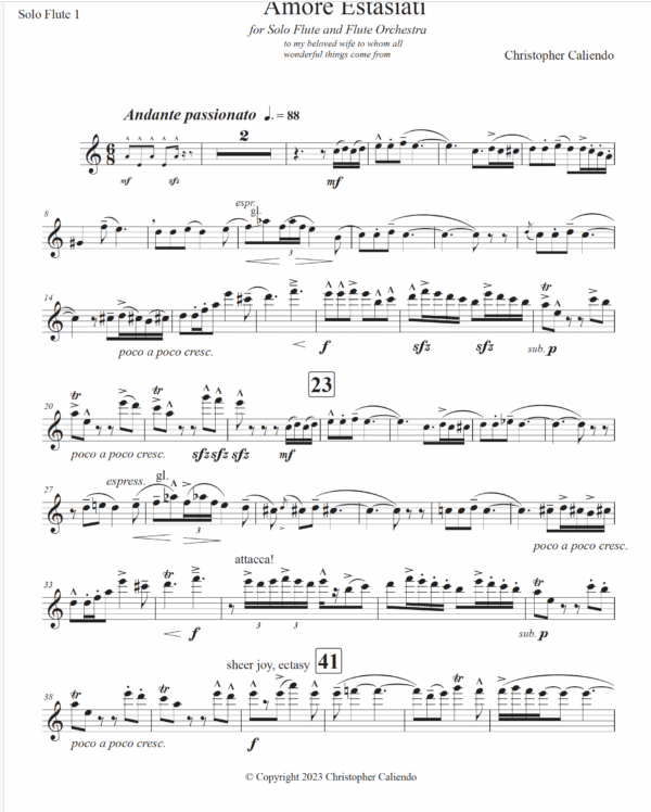 Amore Estasiati - Flute Soloist | Flute Orchestra - (Enraptured Love)